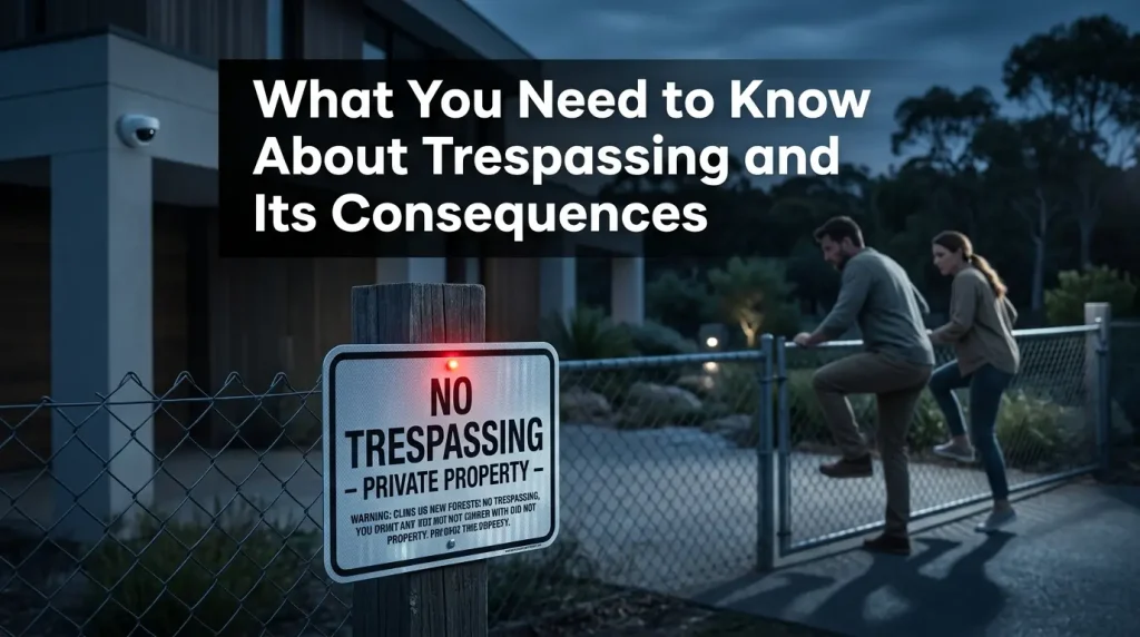trespassing laws and consequences private property warning sign security concept