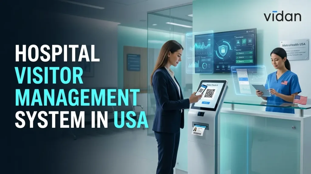 Hospital Visitor Management System in USA dashboard for secure patient visitor check-in and management