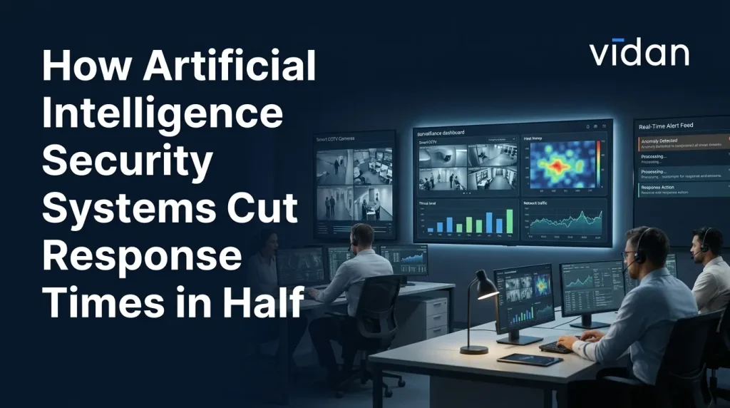 Artificial Intelligence security system monitoring real-time surveillance to reduce emergency response times by 50% in commercial environments