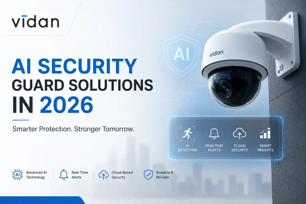 AI security guard technology monitoring smart surveillance systems in modern organizations for enhanced safety and real-time threat detection in 2026